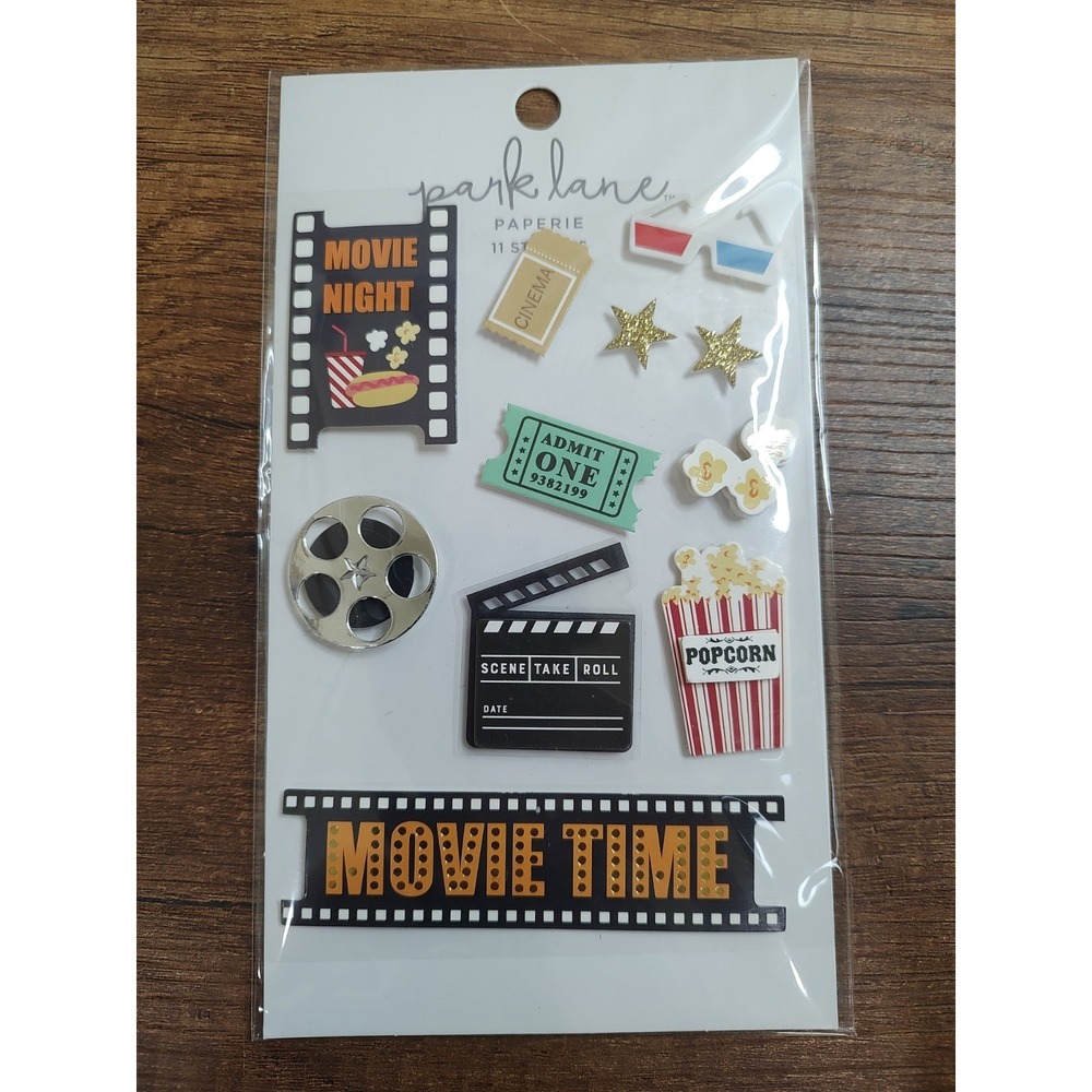 Park Lane Paperie 3D  Dimensional Movie Night Stickers Scrapbook Embellishments